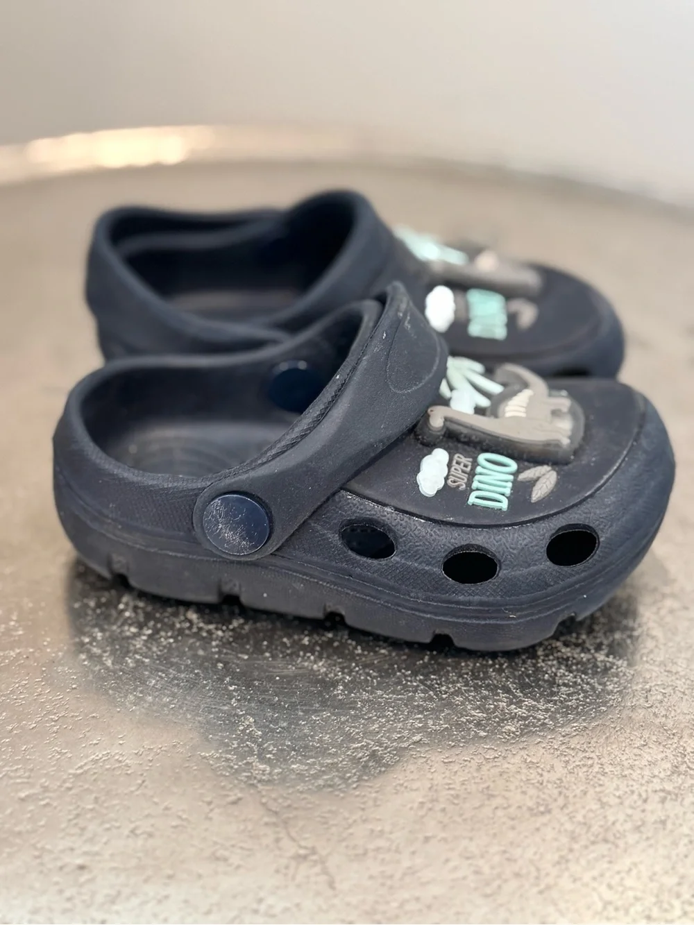 Kids Navy Blue Dino Clog Sandals